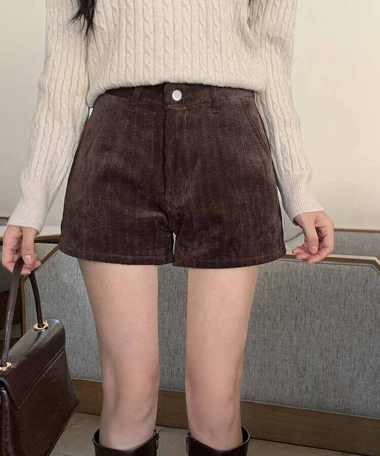 コーデュロイショートパンツ BROWN