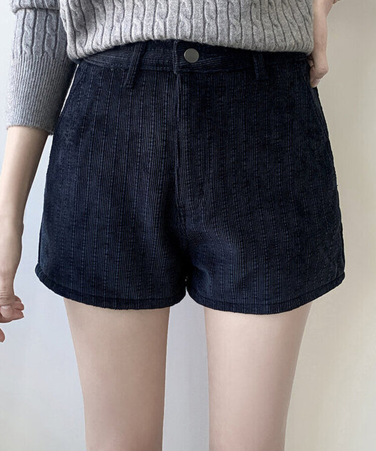コーデュロイショートパンツ BLACK