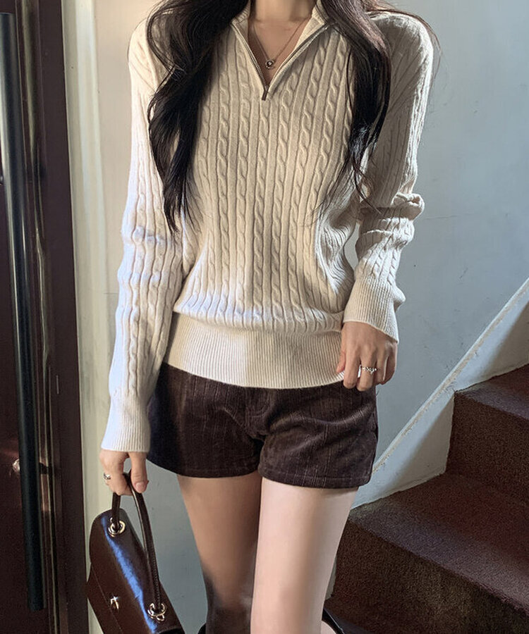 コーデュロイショートパンツ BROWN