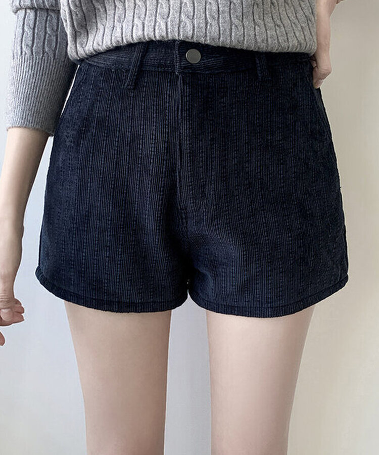 コーデュロイショートパンツ BLACK