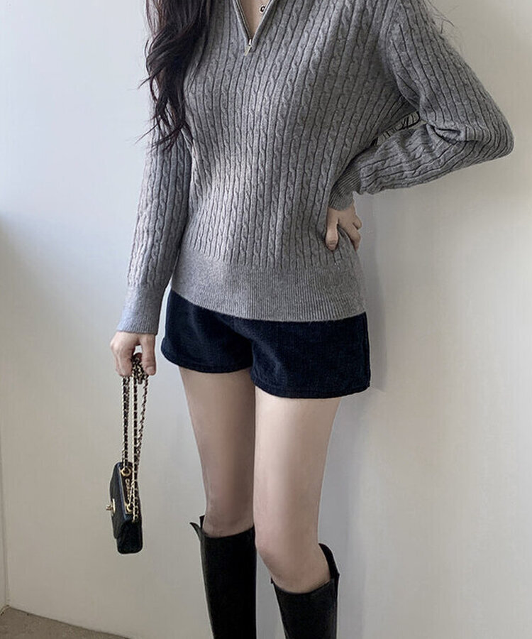 コーデュロイショートパンツ BLACK