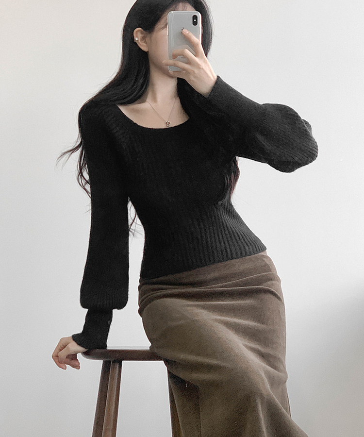 Hラインロングスカート BROWN