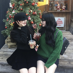 ケーブルウールワッフルニット GREEN