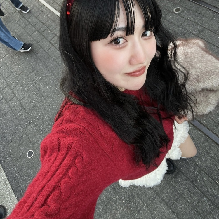 ケーブルウールワッフルニット RED