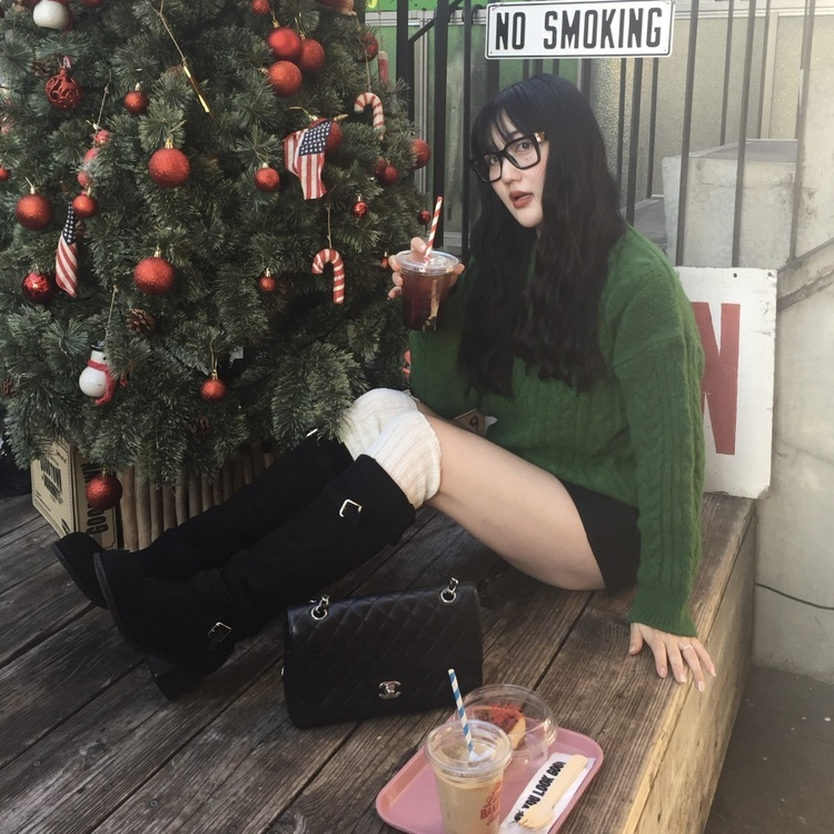 ケーブルウールワッフルニット GREEN