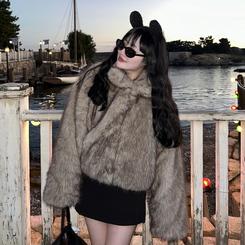 フェイクファージャケット BEIGE