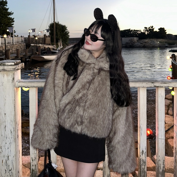 フェイクファージャケット BEIGE