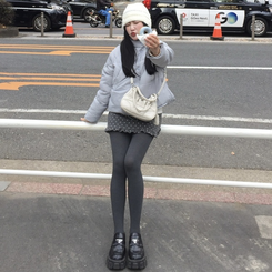 オーバーサイズボタンショートジャケット BLUE