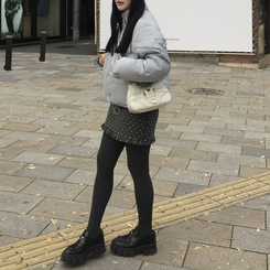 オーバーサイズボタンショートジャケット BLUE