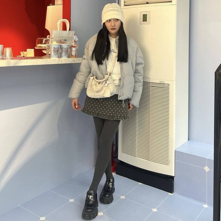 オーバーサイズボタンショートジャケット BLUE