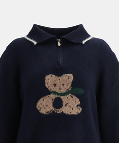 テディベアハーフジップアップ