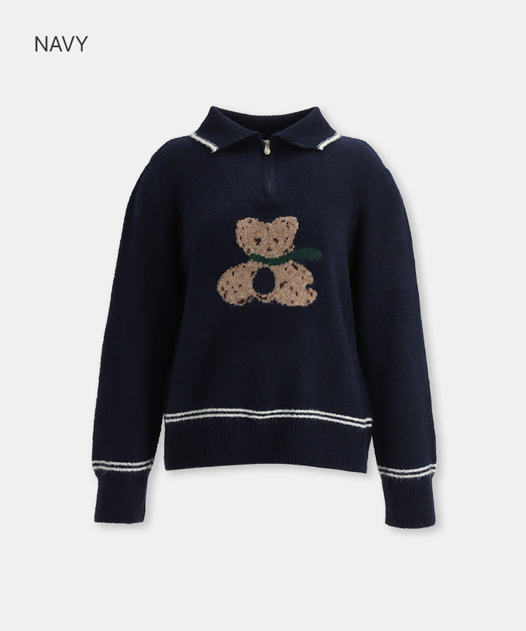 テディベアハーフジップアップ NAVY