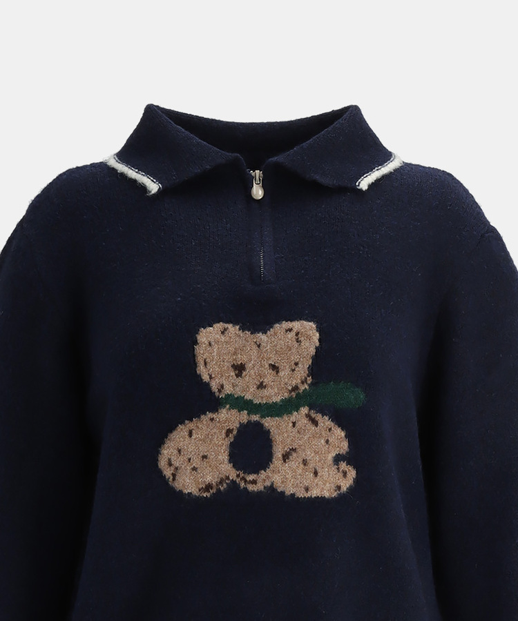 テディベアハーフジップアップ