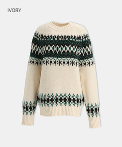 ノルディックラウンドニット IVORY