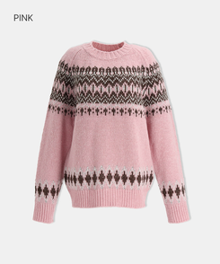ノルディックラウンドニット PINK