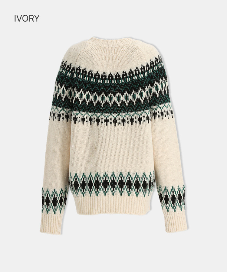 ノルディックラウンドニット IVORY