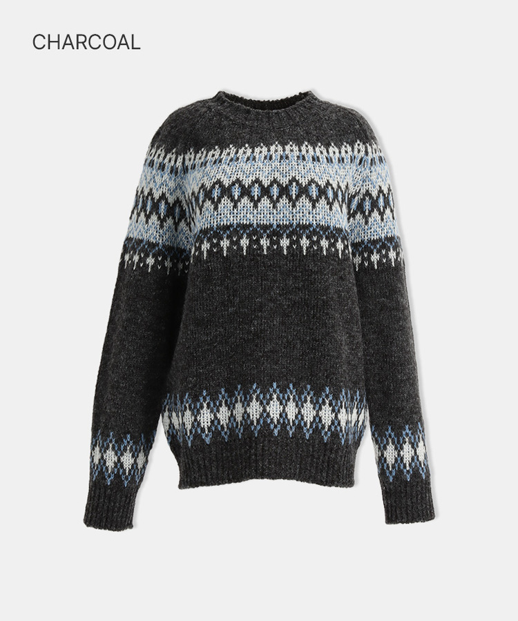 ノルディックラウンドニット CHARCOAL