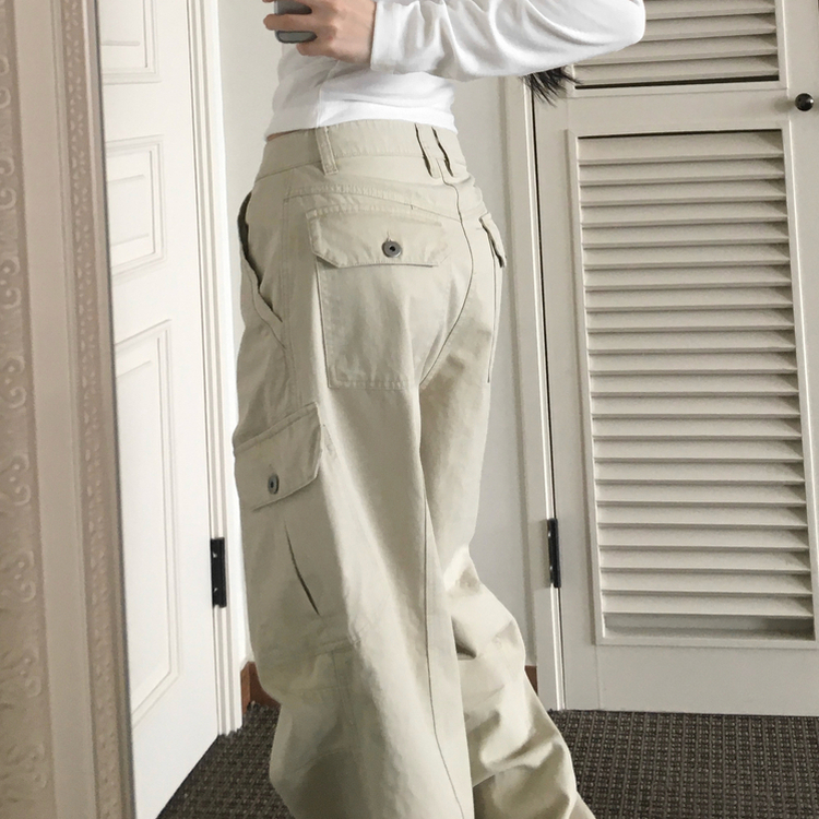 ピグメントウォッシングカーゴポケットワイドパンツ BEIGE