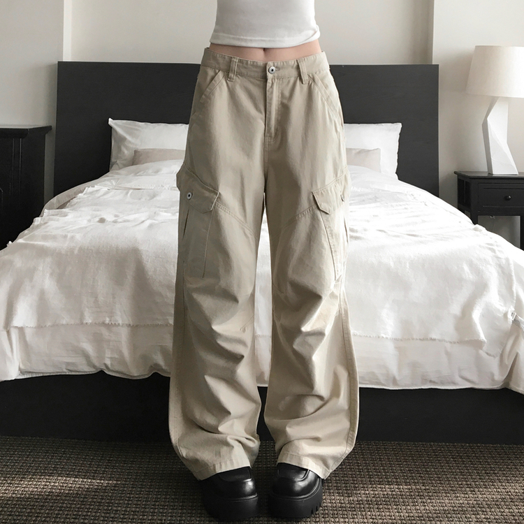 ピグメントウォッシングカーゴポケットワイドパンツ BEIGE