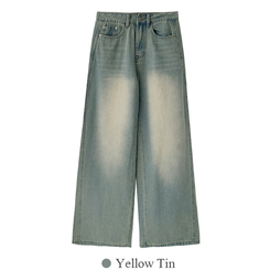 【丈別】ウォッシングハイウエストデニムパンツ