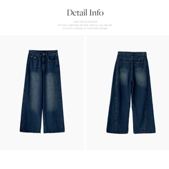 【丈別】ウォッシングハイウエストデニムパンツ