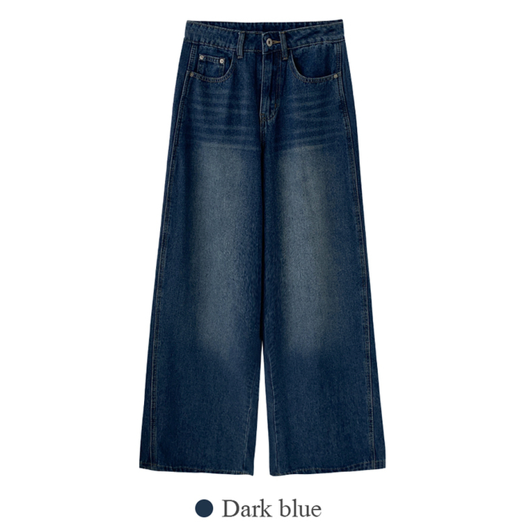 【丈別】ウォッシングハイウエストデニムパンツ