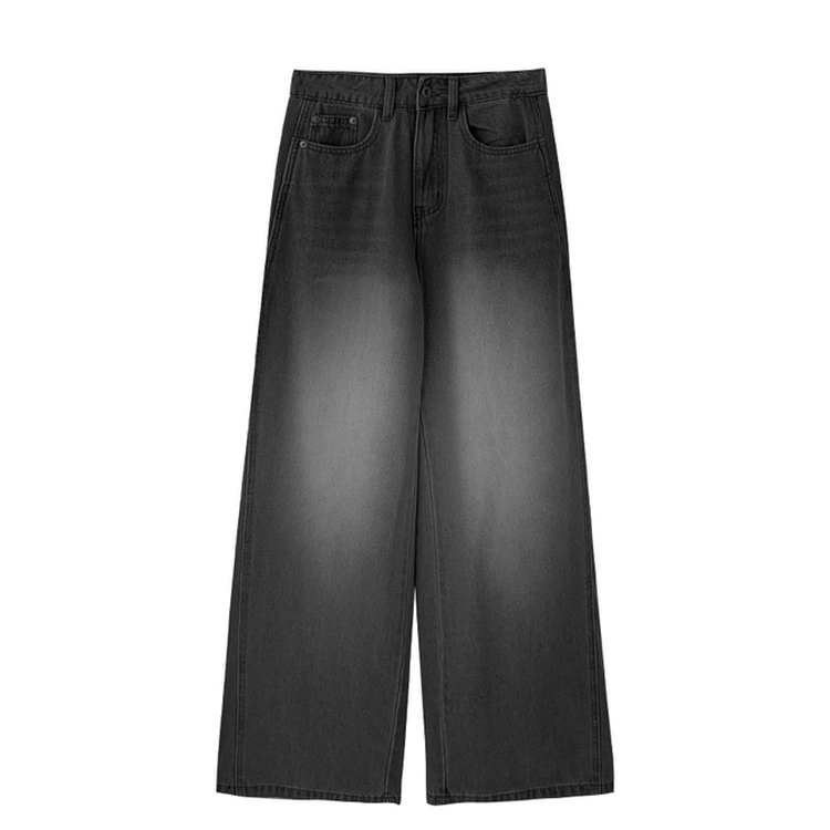 【丈別】ウォッシングハイウエストデニムパンツ