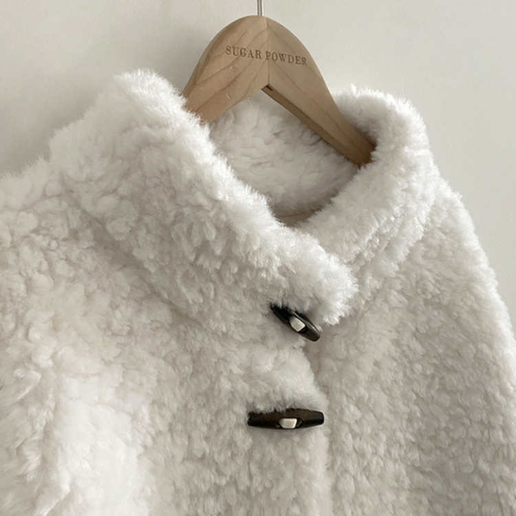 포베 뽀글퍼 떡볶이 덤블 하프 코트 자켓