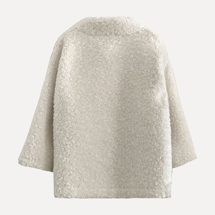 포베 뽀글퍼 떡볶이 덤블 하프 코트 자켓