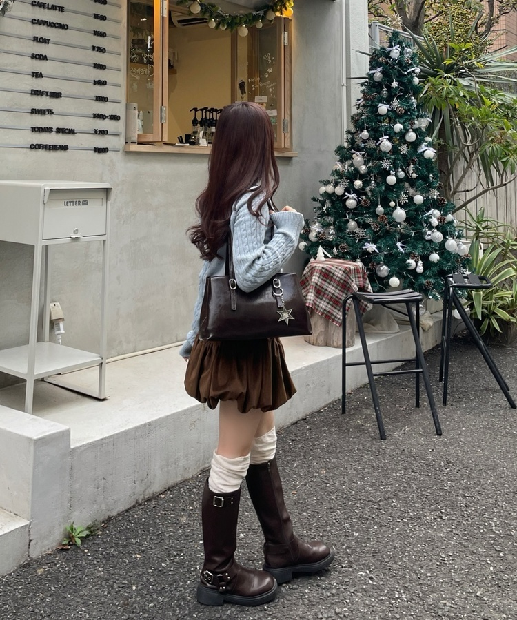 카멜 꽈배기 팬던트 니트 가디건 소라