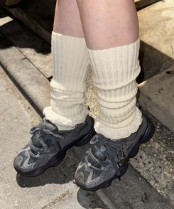 レースニットレッグウォーマー IVORY