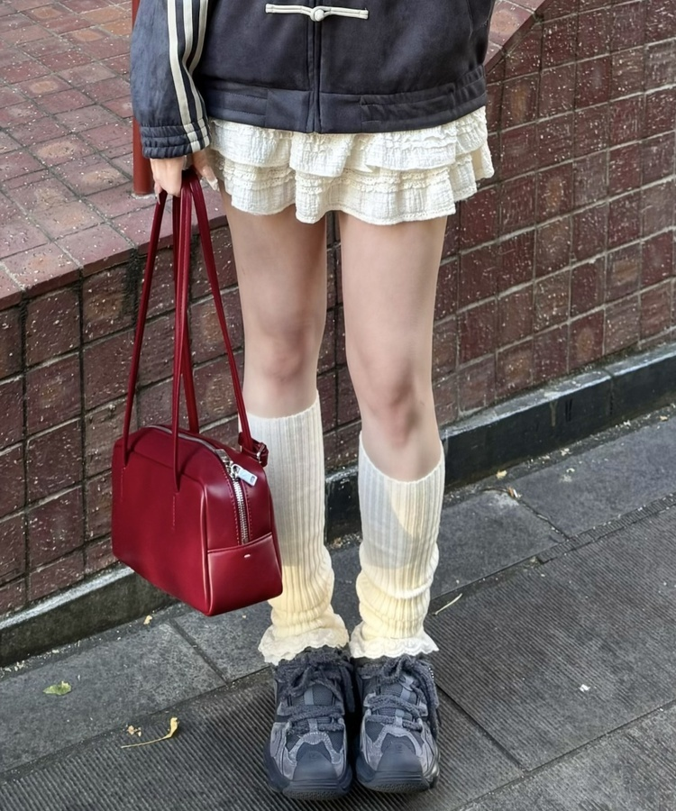 レースニットレッグウォーマー IVORY