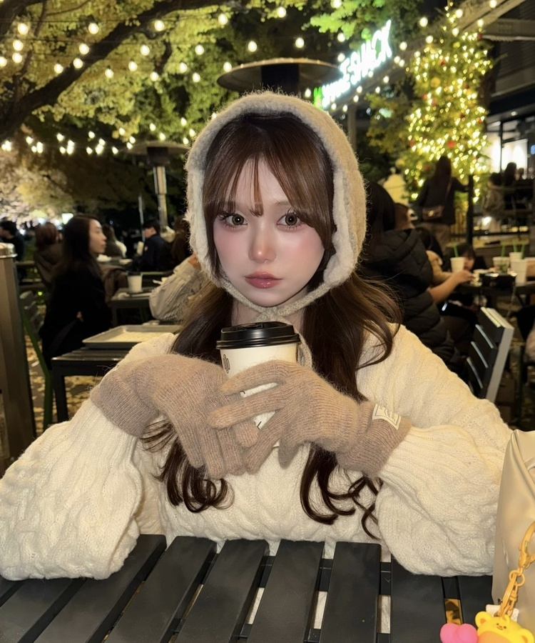 アンゴラニット手袋 DEEP BEIGE