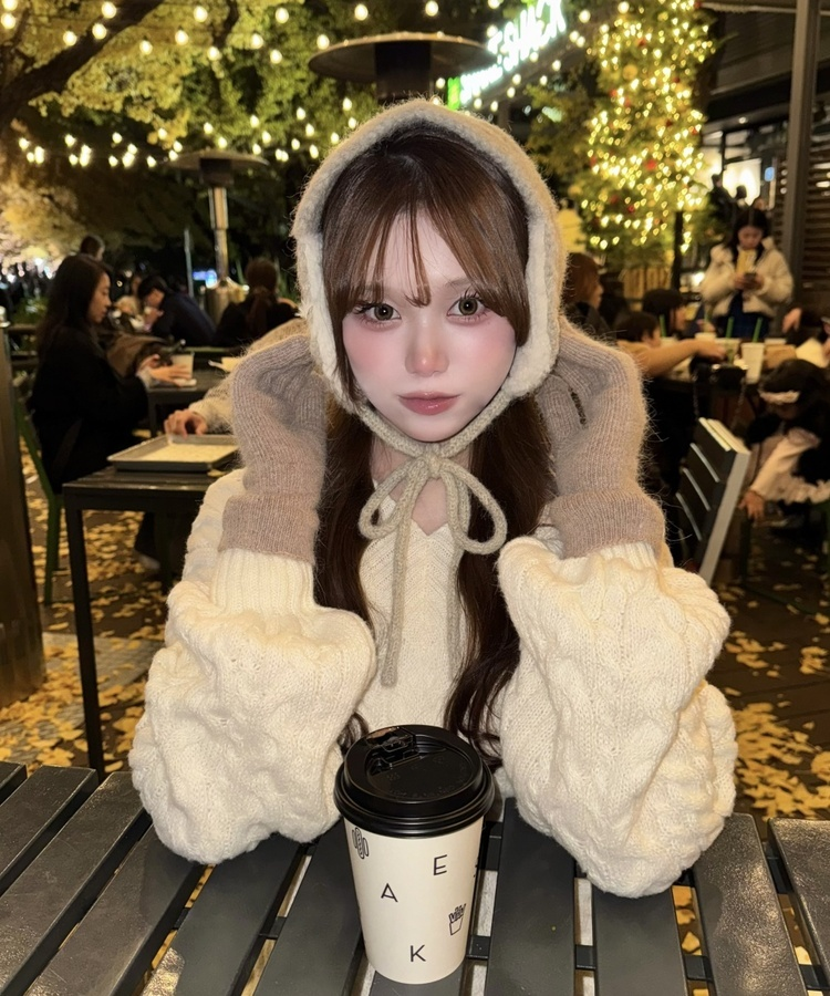 アンゴラニット手袋 DEEP BEIGE