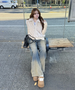 ファーニットカラージップアップ BEIGE