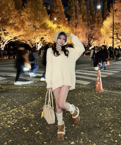 ベルトスエードファーブーツ CAMEL