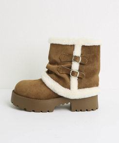 ベルトスエードファーブーツ