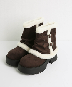 ベルトスエードファーブーツ