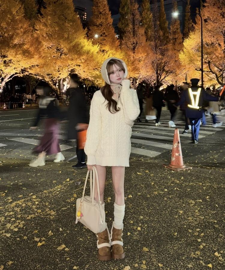 ベルトスエードファーブーツ CAMEL