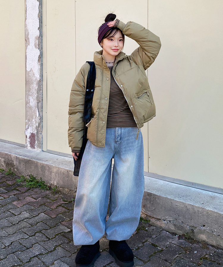 래글런하이넥패딩