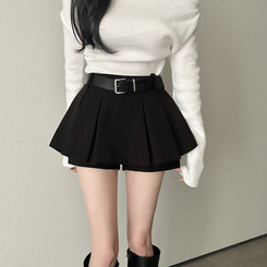 プリーツスカートパンツ BLACK