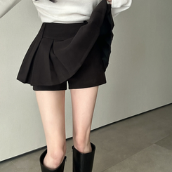 プリーツスカートパンツ BLACK