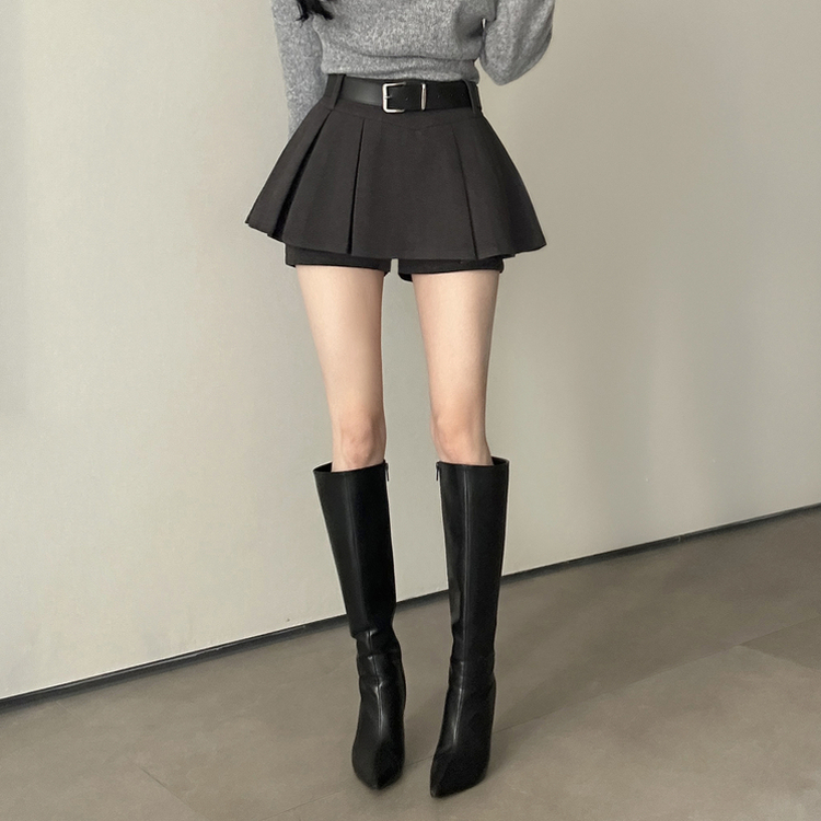 プリーツスカートパンツ GREY