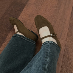 スエードメリージェーンシューズ BROWN