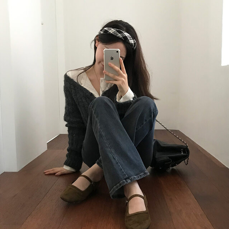 スエードメリージェーンシューズ BROWN