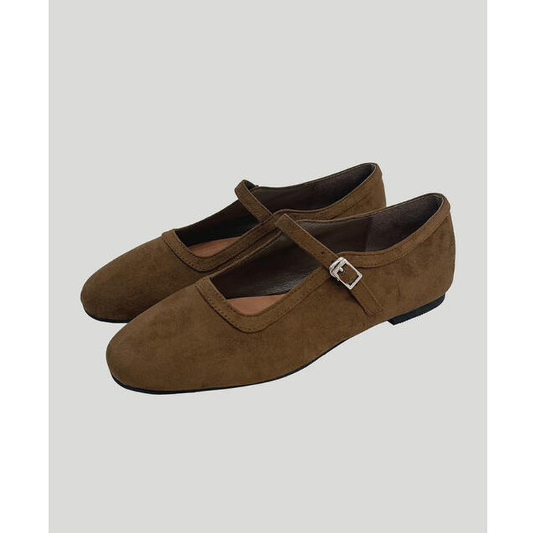 スエードメリージェーンシューズ