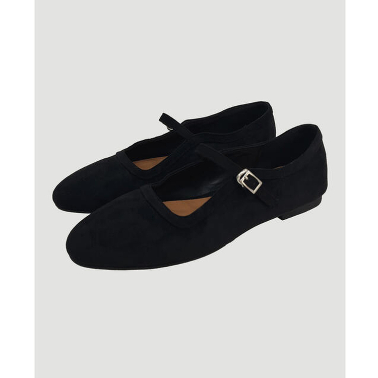 スエードメリージェーンシューズ