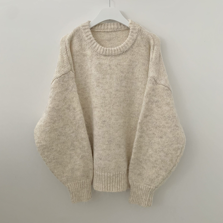 도톰폭닥 모헤어 파스텔 아방핏 보카시 라운드 겨울 아방핏 니트