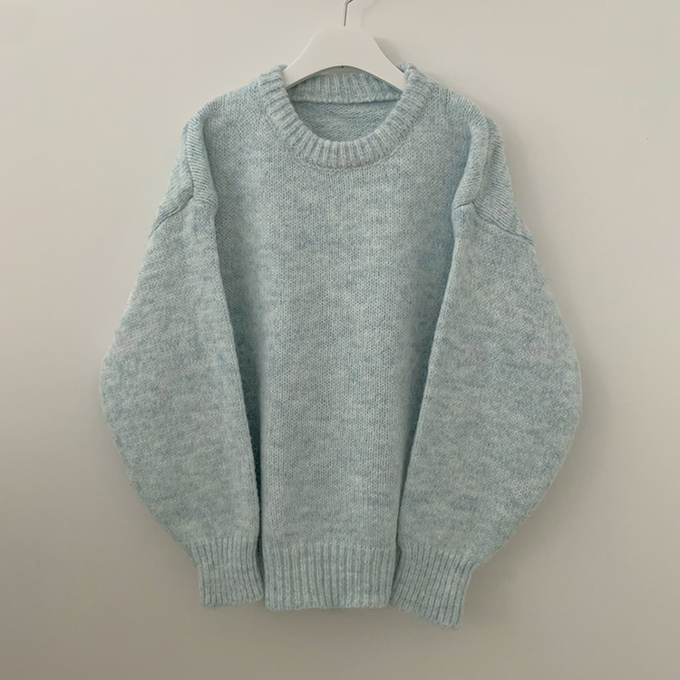 도톰폭닥 모헤어 파스텔 아방핏 보카시 라운드 겨울 아방핏 니트