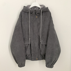 코듀로이 왕오버핏 골덴 양털 퍼안감 스트링 투웨이 양털점퍼 왕박시 아방핏 후드집업 양털야상